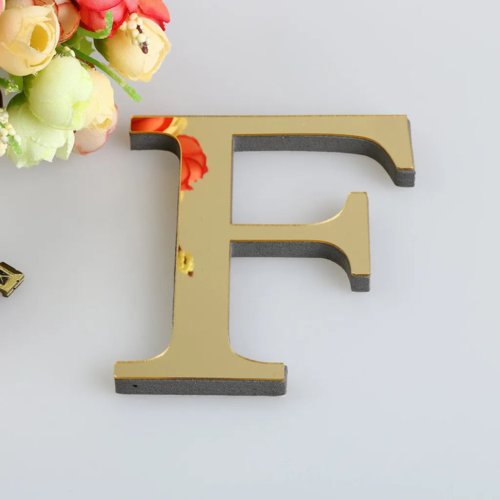 1PCS 26 English Letters DIY 3D Mirror Acrylic Wall Sticker Decals Surface Modern Home Decor Wall Art Mural Fumiture Stickers#E