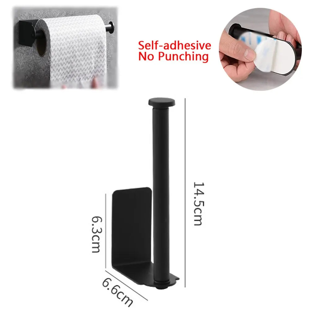 No Drilling Toilet Paper Holder Bathroom Roll Tissue Towel Dispenser Hanger Stainless Steel Napkin Storage Kitchen Accessories