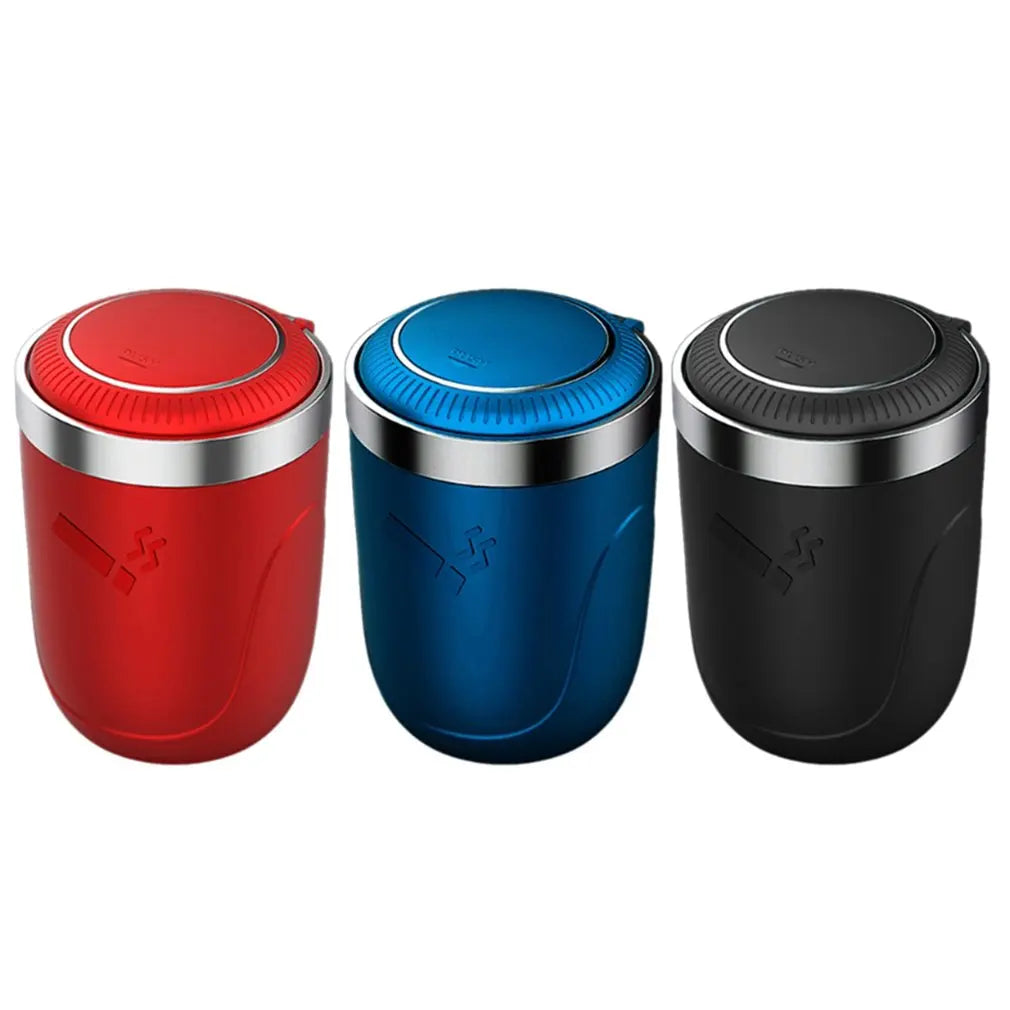 Car Ashtray LED Aluminum Alloy Ash Tray For Cars Cup Holder Accessories Auto Ashtray Cigarette Holder Box