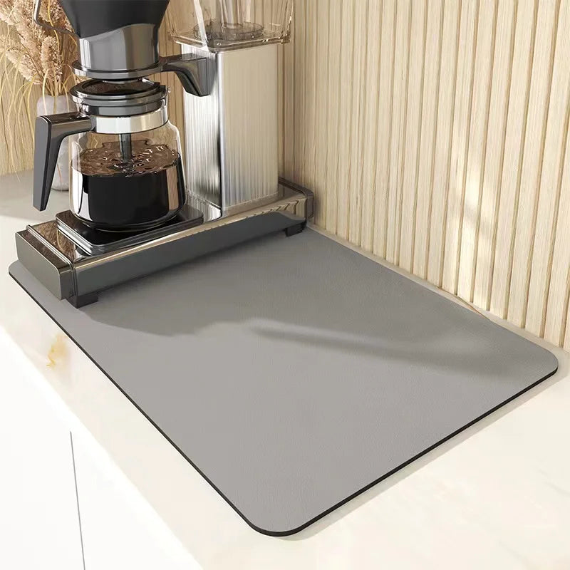 VIKAMA Solid Color Diatomaceous Earth Drying Mat Non-slip Absorbent Mat Tableware Kitchen Countertop Drainage Mat Table Mat