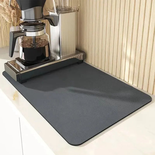 VIKAMA Solid Color Diatomaceous Earth Drying Mat Non-slip Absorbent Mat Tableware Kitchen Countertop Drainage Mat Table Mat