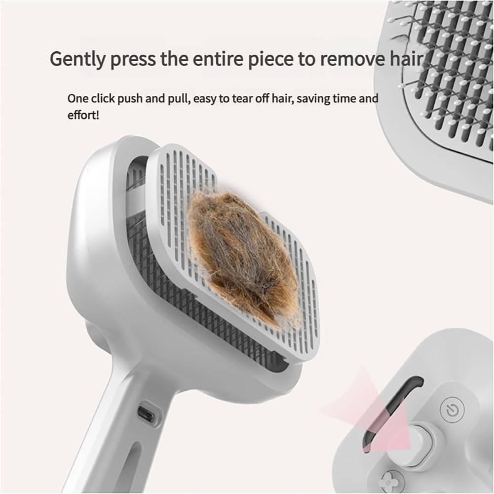 2025 New Chevaroo Horse Steam Brush, Chevaroo 3-in-1 Self-Cleaning Steam Pet Brush For Shedding, Pet Steam Brush, Silicone Bristle Head 360 Rotating Pet Steam Brush